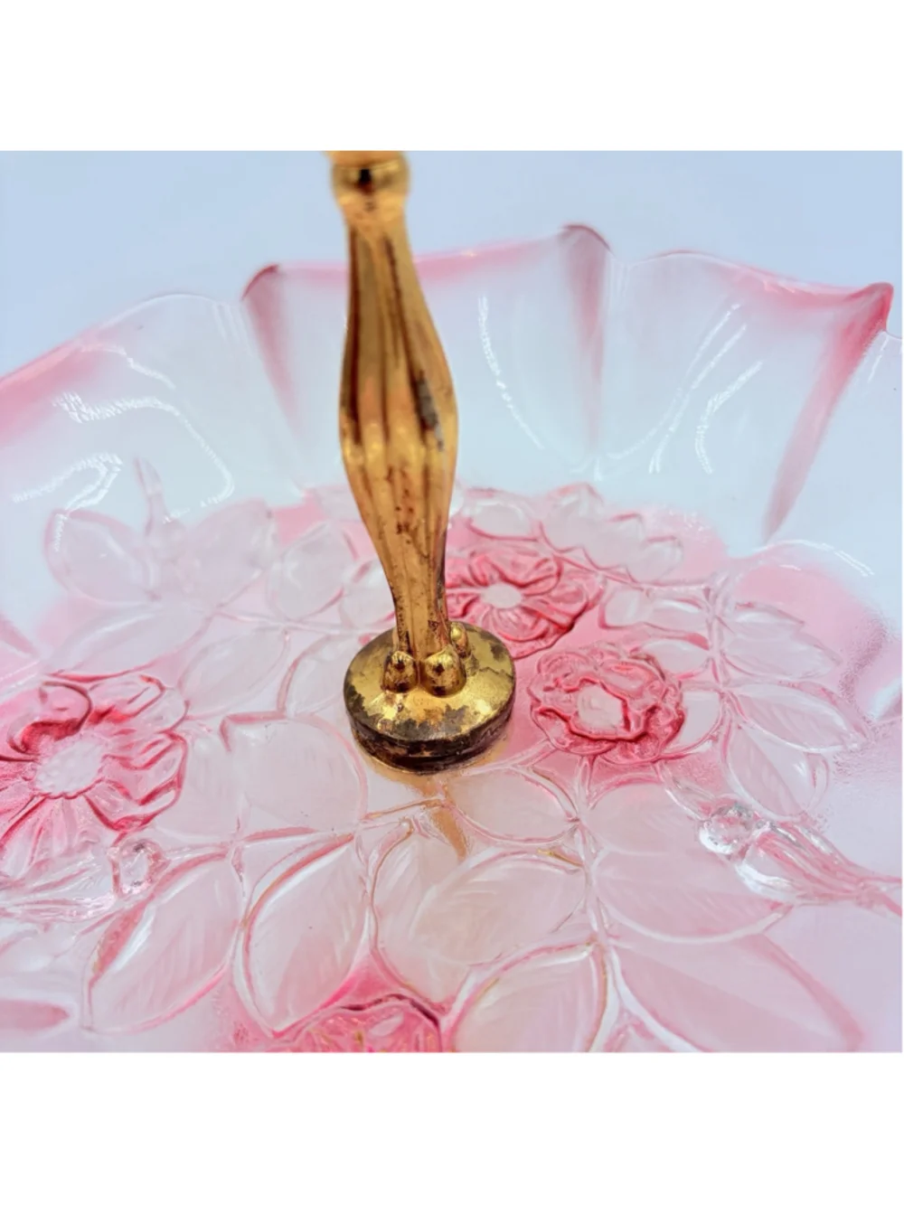 Vintage Mikasa Rosella Serving Stand Pink Two Tier